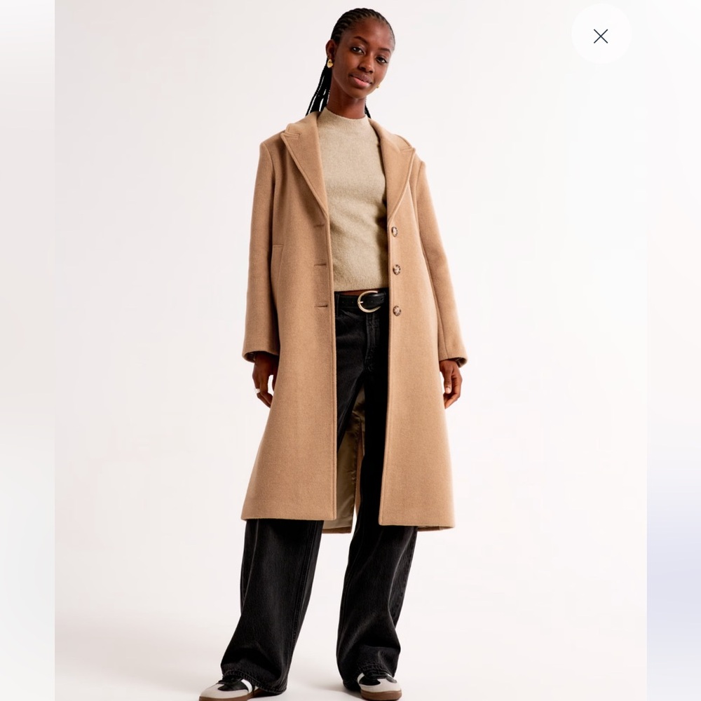 Abercrombie Wool Blend Tailored Top Coat